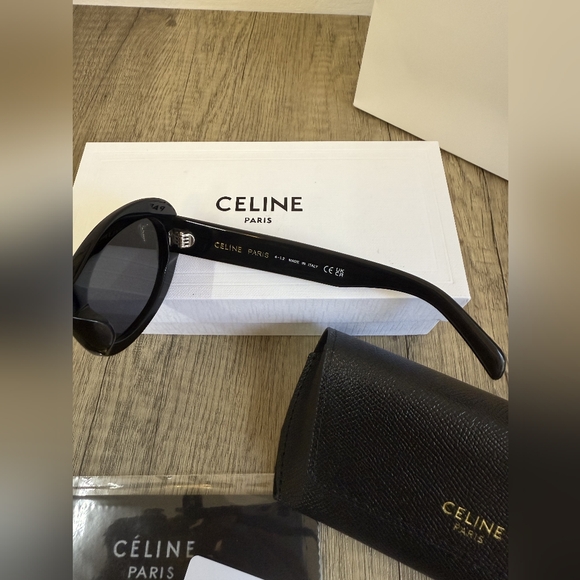 Celine Triomphe Oval Black Sunglasses - Picture 9 of 11